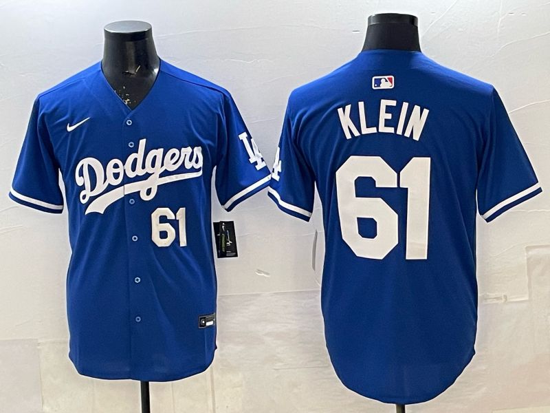 Men 2025 Nike Los Angeles Dodgers #61 Klein Blue Game MLB Jersey 012->los angeles dodgers->MLB Jersey